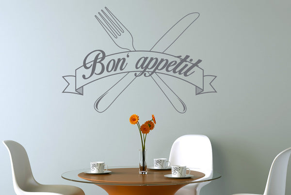 Bon Appetit Knife And Folk Wall Sticker