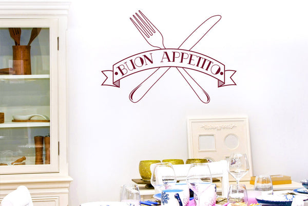 Buon Appetito Knife And Folk Wall Sticker