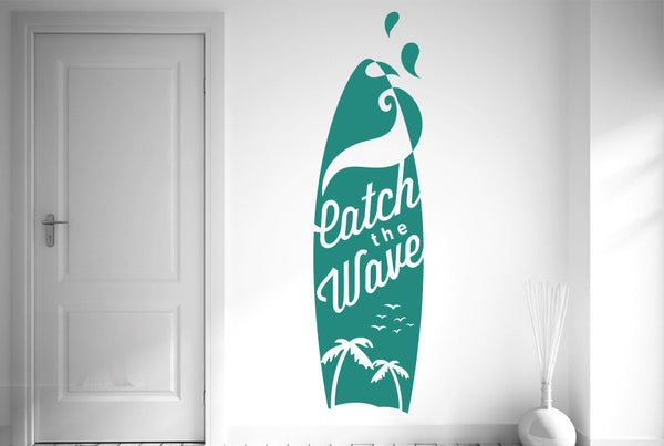 Catch The Wave Surf Board Wall Sticker