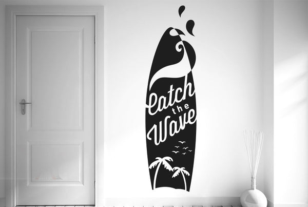 Catch The Wave Surf Board Wall Sticker