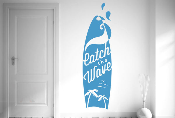 Catch The Wave Surf Board Wall Sticker