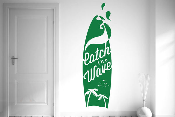 Catch The Wave Surf Board Wall Sticker