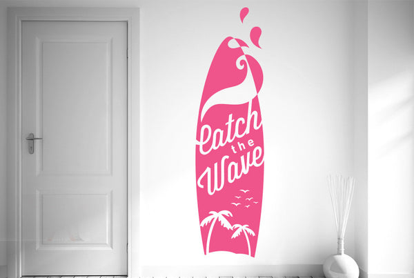 Catch The Wave Surf Board Wall Sticker