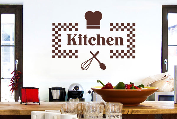 Checkered Kitchen Sign Wall Sticker