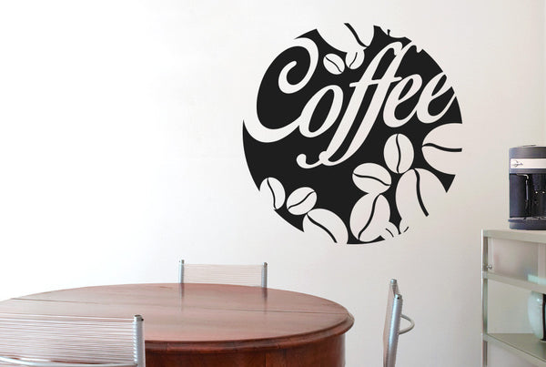Coffee Beans Sign Wall Sticker