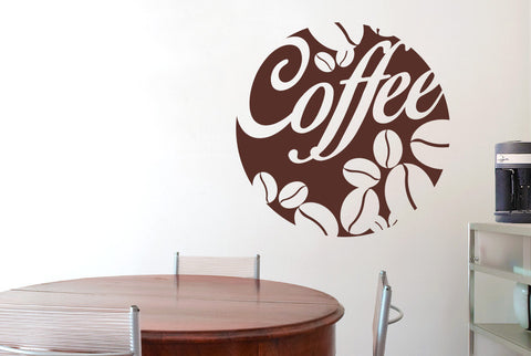 Coffee Beans Sign Wall Sticker