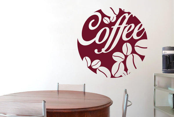 Coffee Beans Sign Wall Sticker