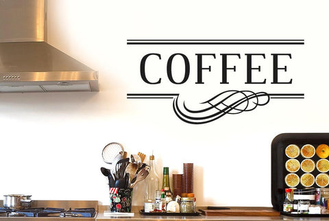 Coffee Underlined Motif Wall Sticker