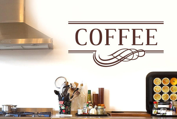 Coffee Underlined Motif Wall Sticker