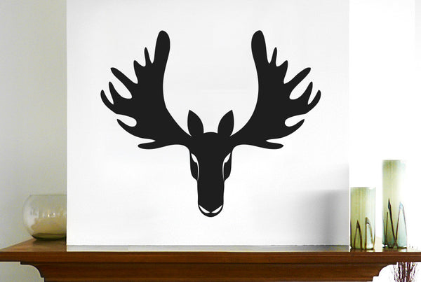 Cool Forward Facing Moose Head Wall Sticker