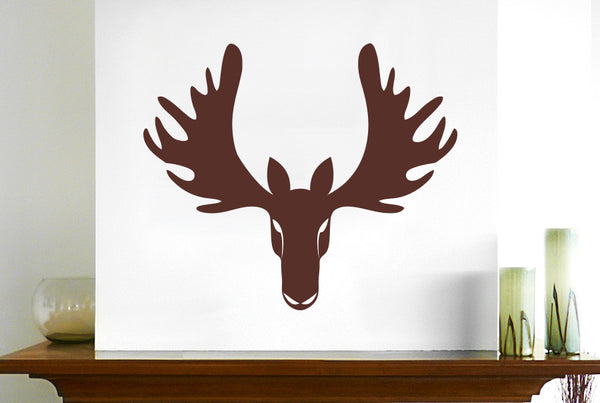 Cool Forward Facing Moose Head Wall Sticker
