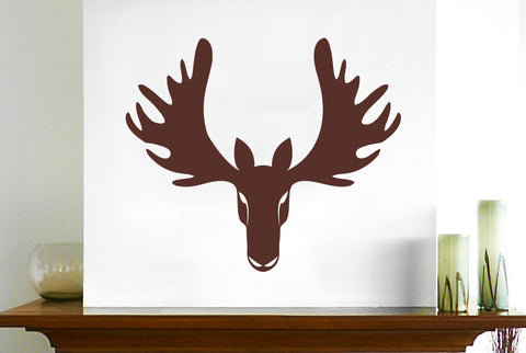 Cool Forward Facing Moose Head Wall Sticker