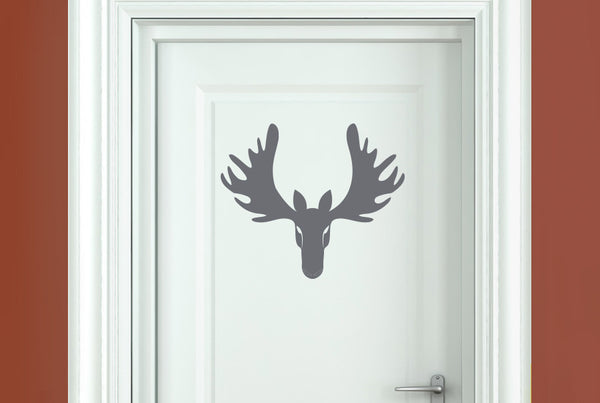 Cool Forward Facing Moose Head Door Room Sticker
