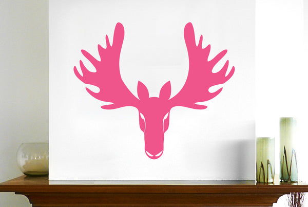 Cool Forward Facing Moose Head Wall Sticker