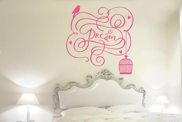 Dream With Bird Out Of Cage Wall Sticker