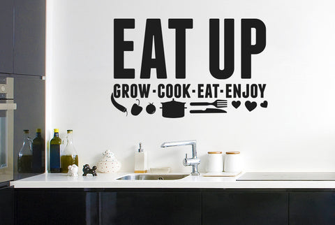 Eat Up - Grow Cook Eat Enjoy Wall Sticker