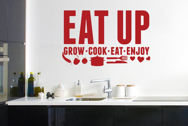 Eat Up - Grow Cook Eat Enjoy Wall Sticker