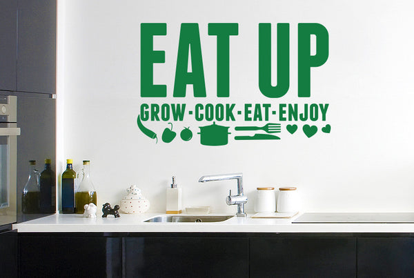 Eat Up - Grow Cook Eat Enjoy Wall Sticker