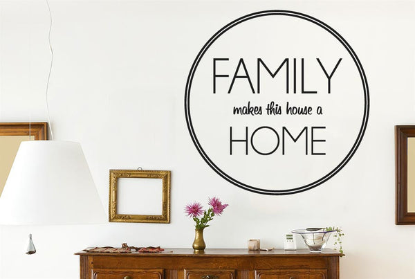Family Makes This House Home Circle Wall Sticker