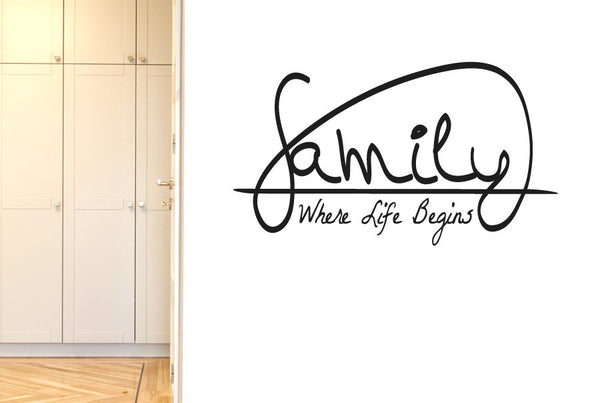 Family Where Life Begins Wall Sticker