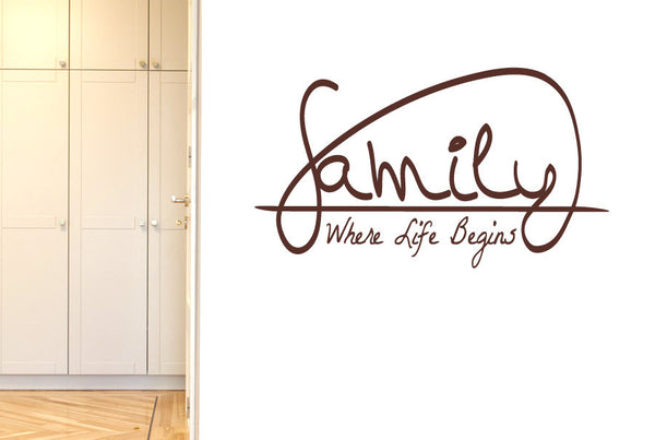 Family Where Life Begins Wall Sticker