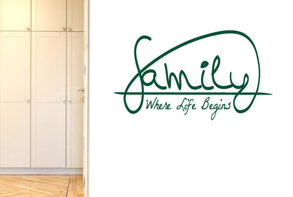 Family Where Life Begins Wall Sticker