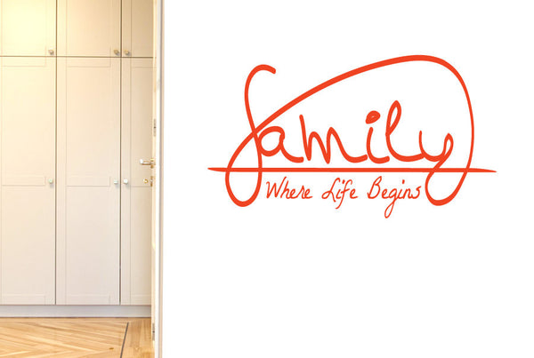 Family Where Life Begins Wall Sticker