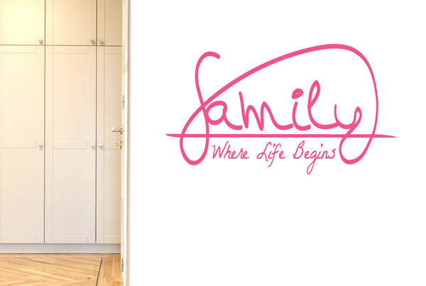 Family Where Life Begins Wall Sticker