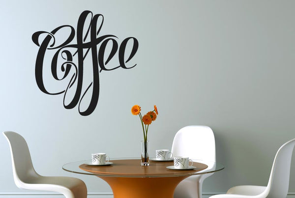 Fancy Script Coffee Sign Wall Sticker