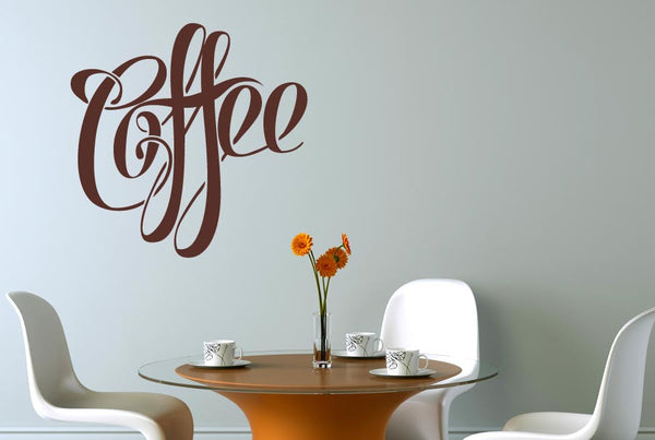 Fancy Script Coffee Sign Wall Sticker