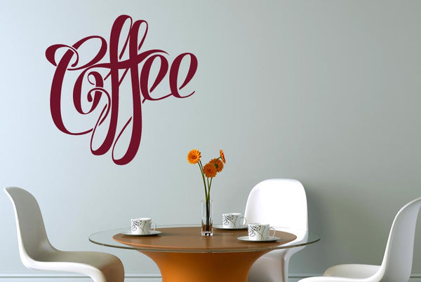 Fancy Script Coffee Sign Wall Sticker