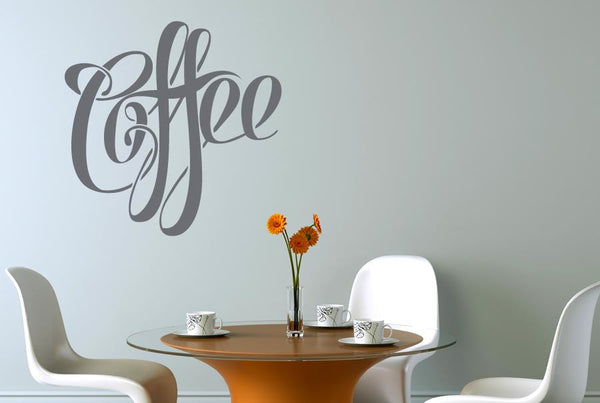Fancy Script Coffee Sign Wall Sticker
