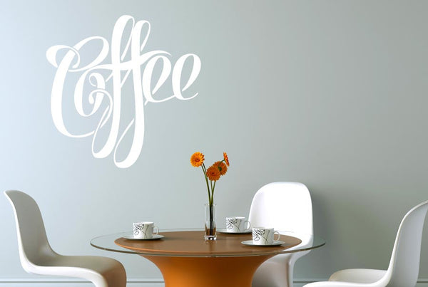 Fancy Script Coffee Sign Wall Sticker