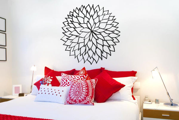 Flower Outlined Leafs Wall Sticker