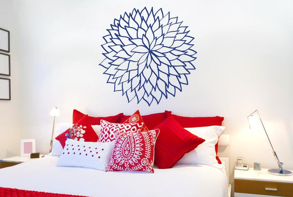 Flower Outlined Leafs Wall Sticker