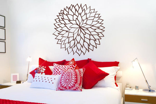 Flower Outlined Leafs Wall Sticker