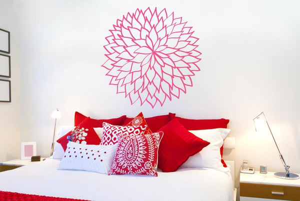 Flower Outlined Leafs Wall Sticker