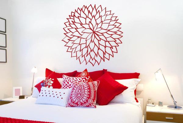 Flower Outlined Leafs Wall Sticker