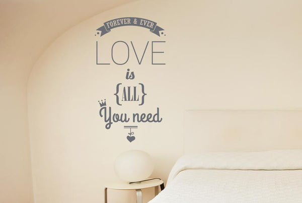 Forever & Ever Love Is All You Need Wall Sticker