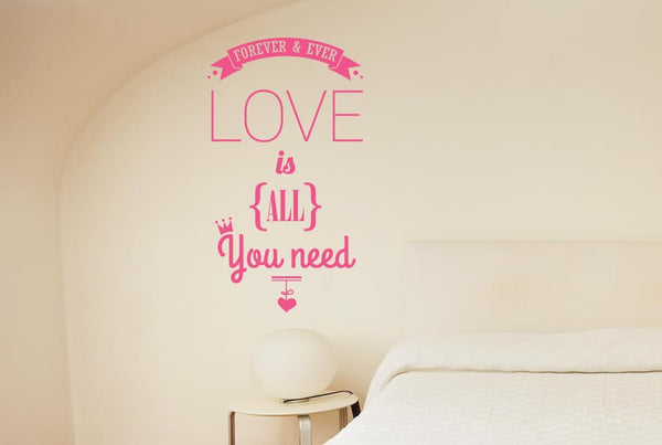Forever & Ever Love Is All You Need Wall Sticker