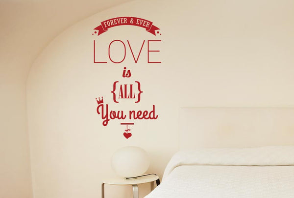 Forever & Ever Love Is All You Need Wall Sticker