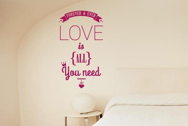 Forever & Ever Love Is All You Need Wall Sticker