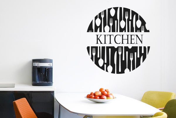 Forks And Spoons Kitchen Sign Wall Sticker