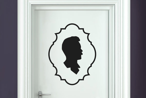 Gentleman Side Profile Framed Door Room Sticker
