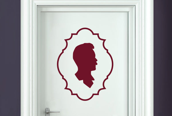 Gentleman Side Profile Framed Door Room Sticker