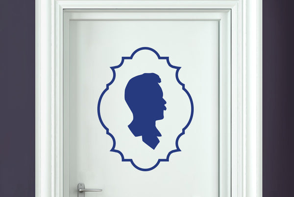 Gentleman Side Profile Framed Door Room Sticker