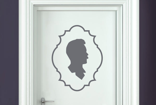 Gentleman Side Profile Framed Door Room Sticker