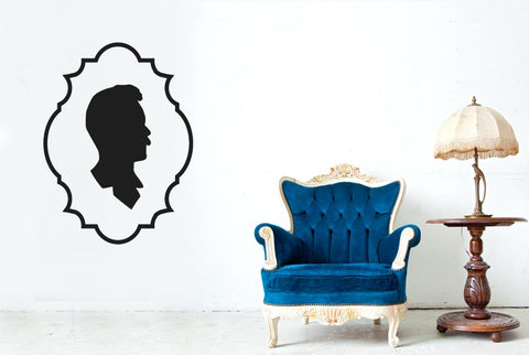 Gentleman Side Profile Framed Wall Sticker
