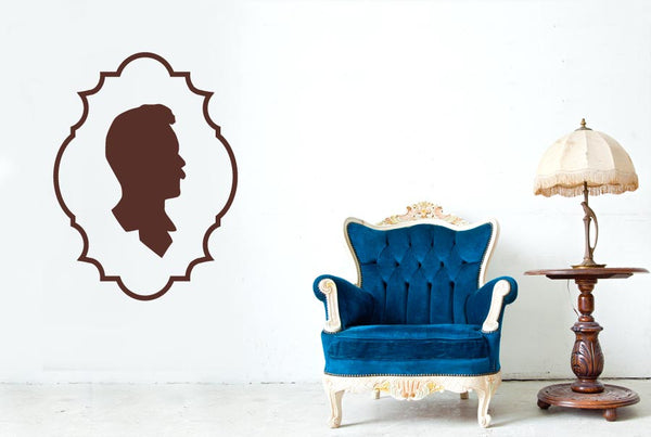 Gentleman Side Profile Framed Wall Sticker