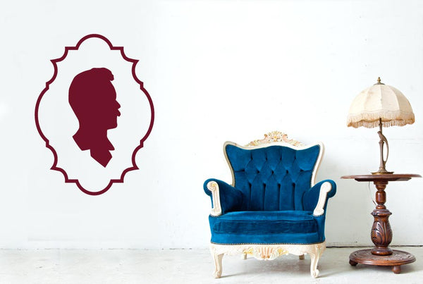 Gentleman Side Profile Framed Wall Sticker